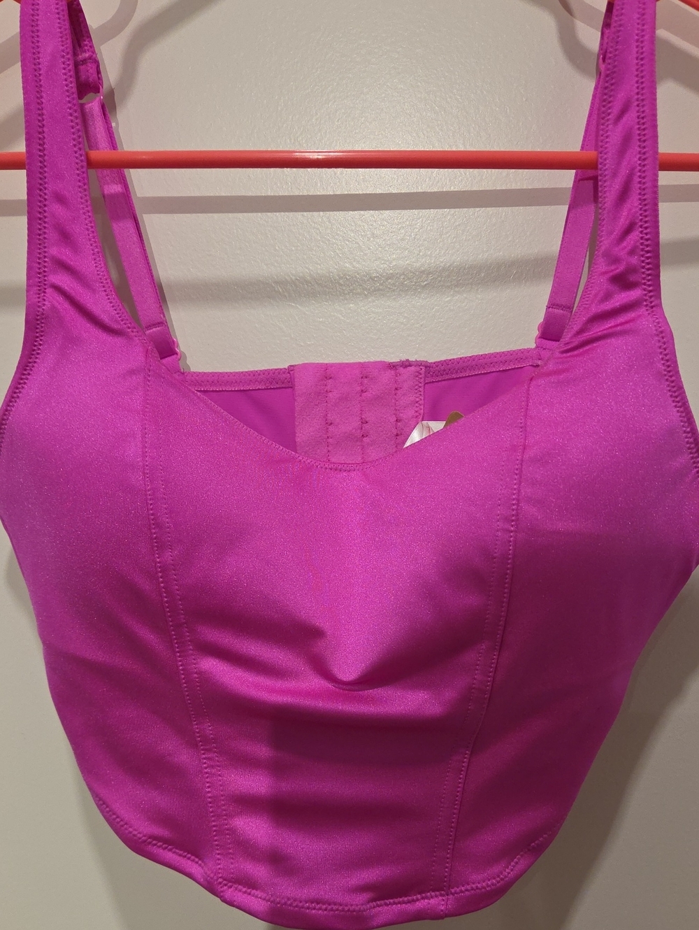 PINK Victoria's Secret Longline Crop Bralette in Bright Magenta